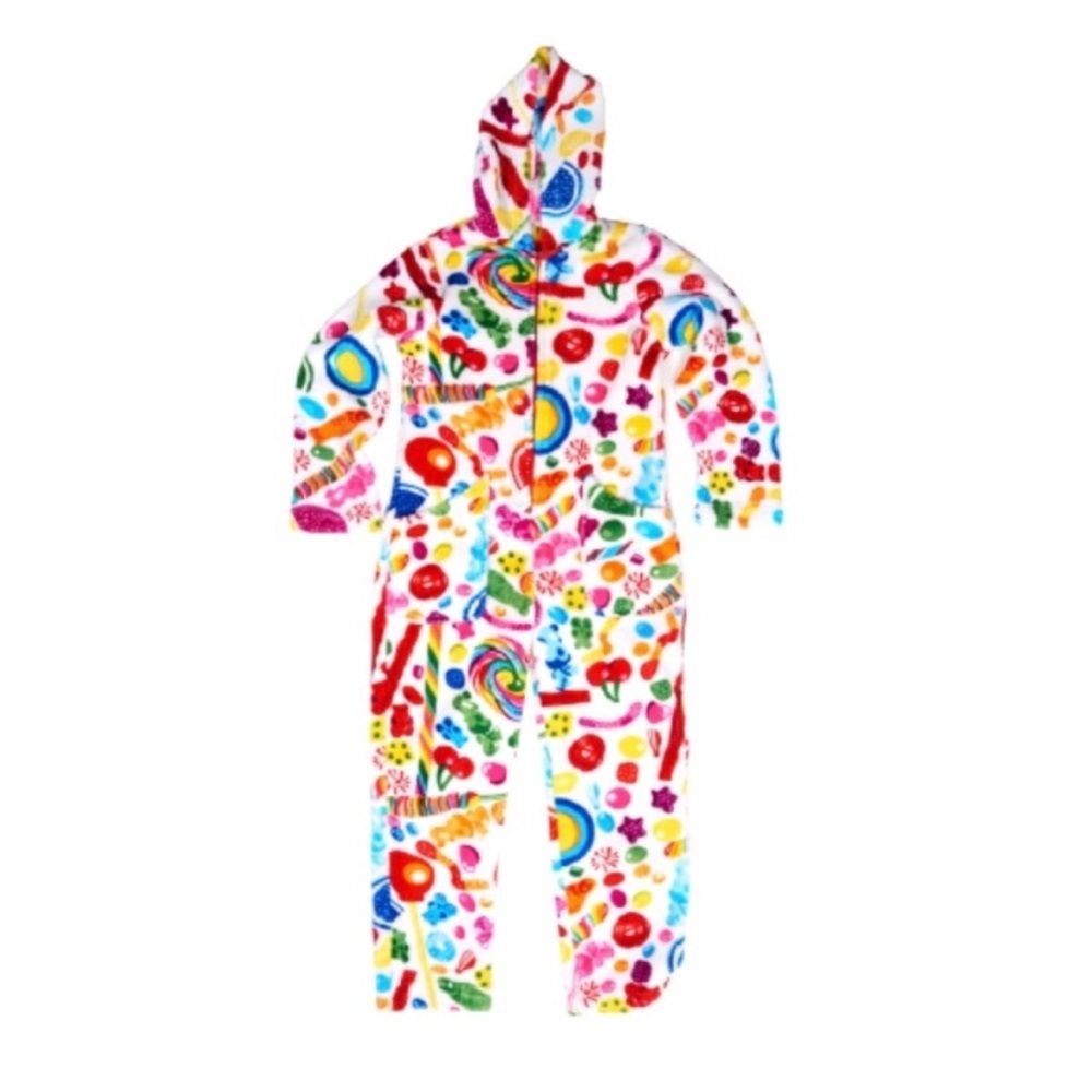 Dylan’s Candy Bar Fleece Hooded Zip Up Pockets One Piece Pajama‎